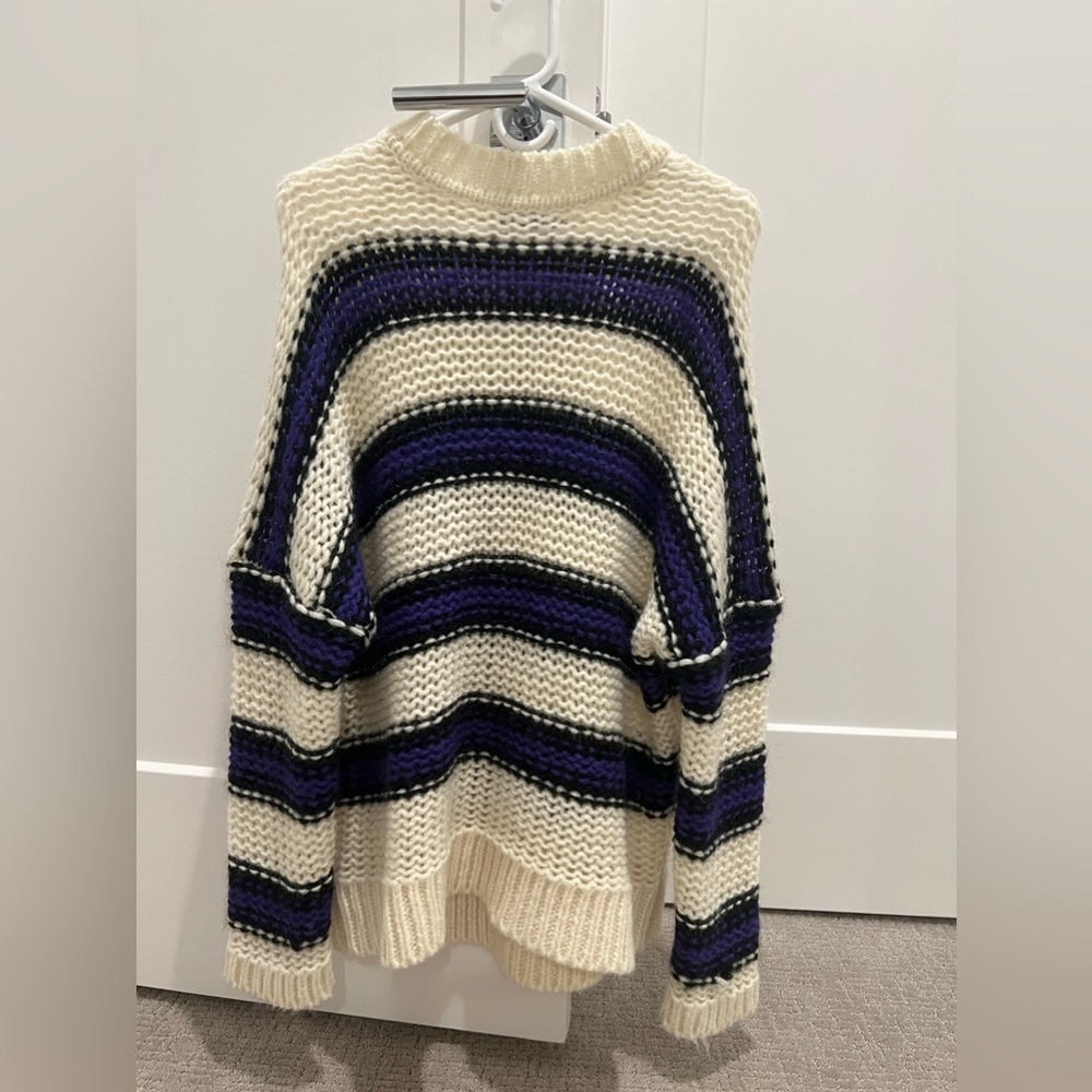 Maje Oversize sweater in tricolor knit
